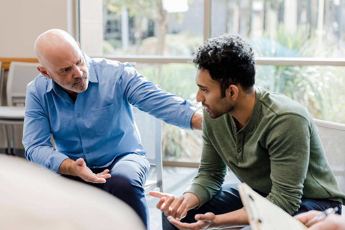 men in group therapy at anxiety rehab in san jose