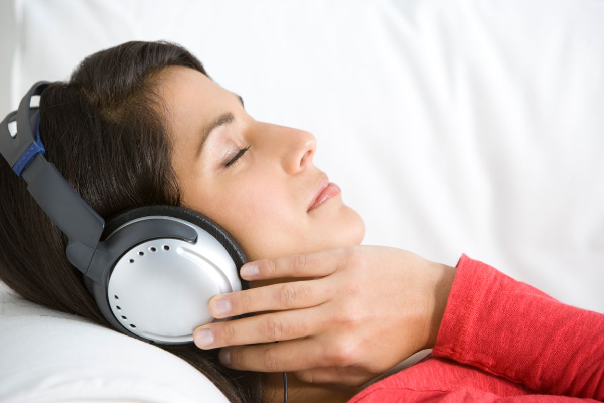 client listening to music during biosound therapy in San Luis Obispo