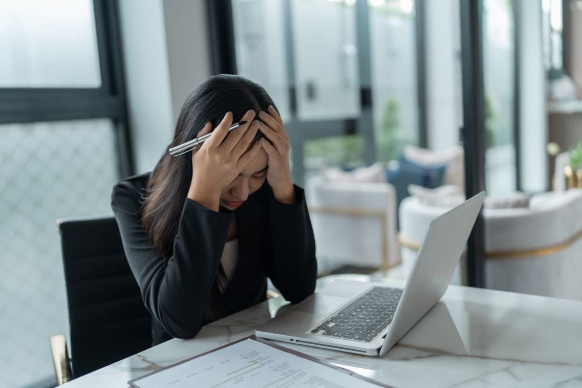 woman dealing with stress at work